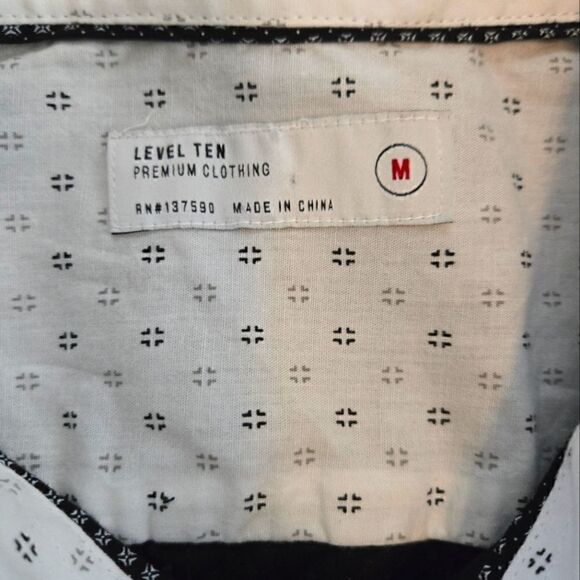 EC LEVEL TEN SHORT SLEEVE BUTTON UP SHIRT SZ.M - Picture 3 of 5